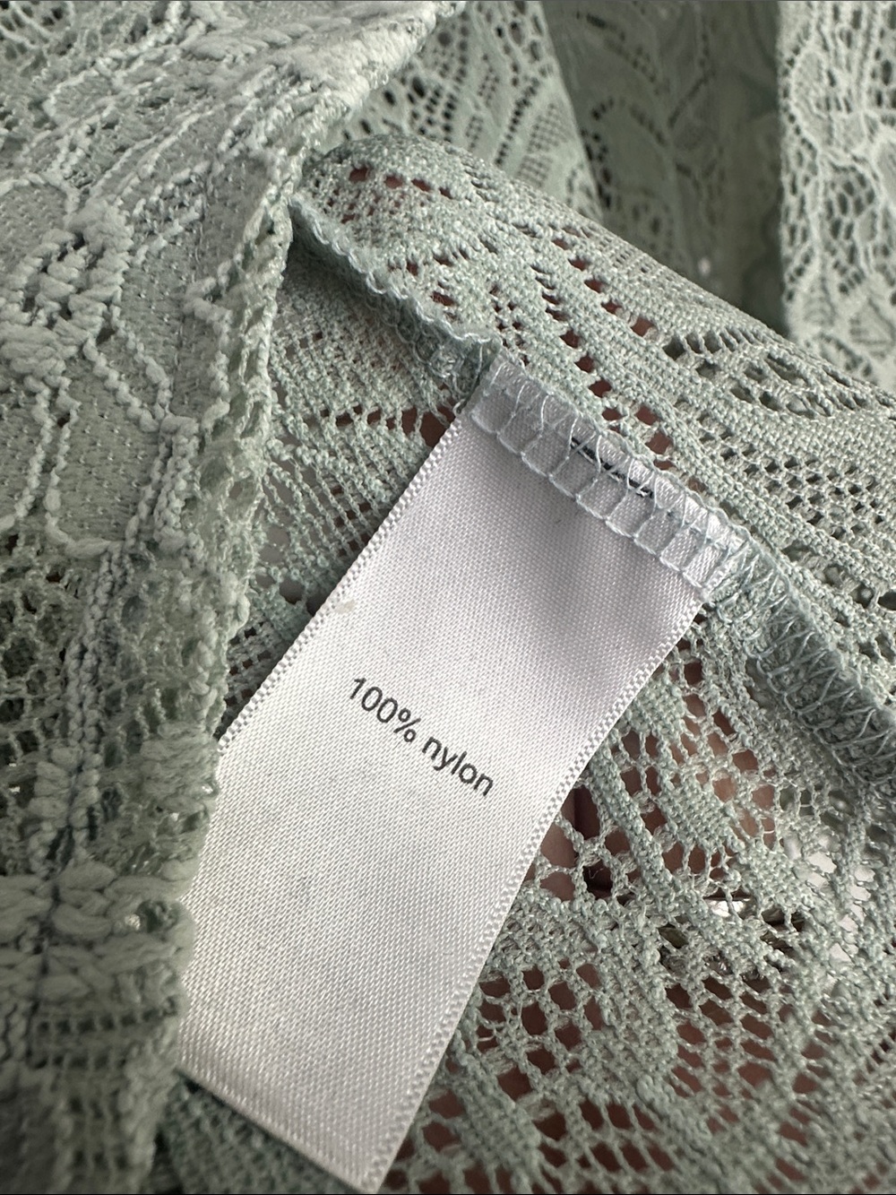 Maurice’s Large Light Sage Sheer Lace Short Sleeve Boho Top - Picture 5 of 5